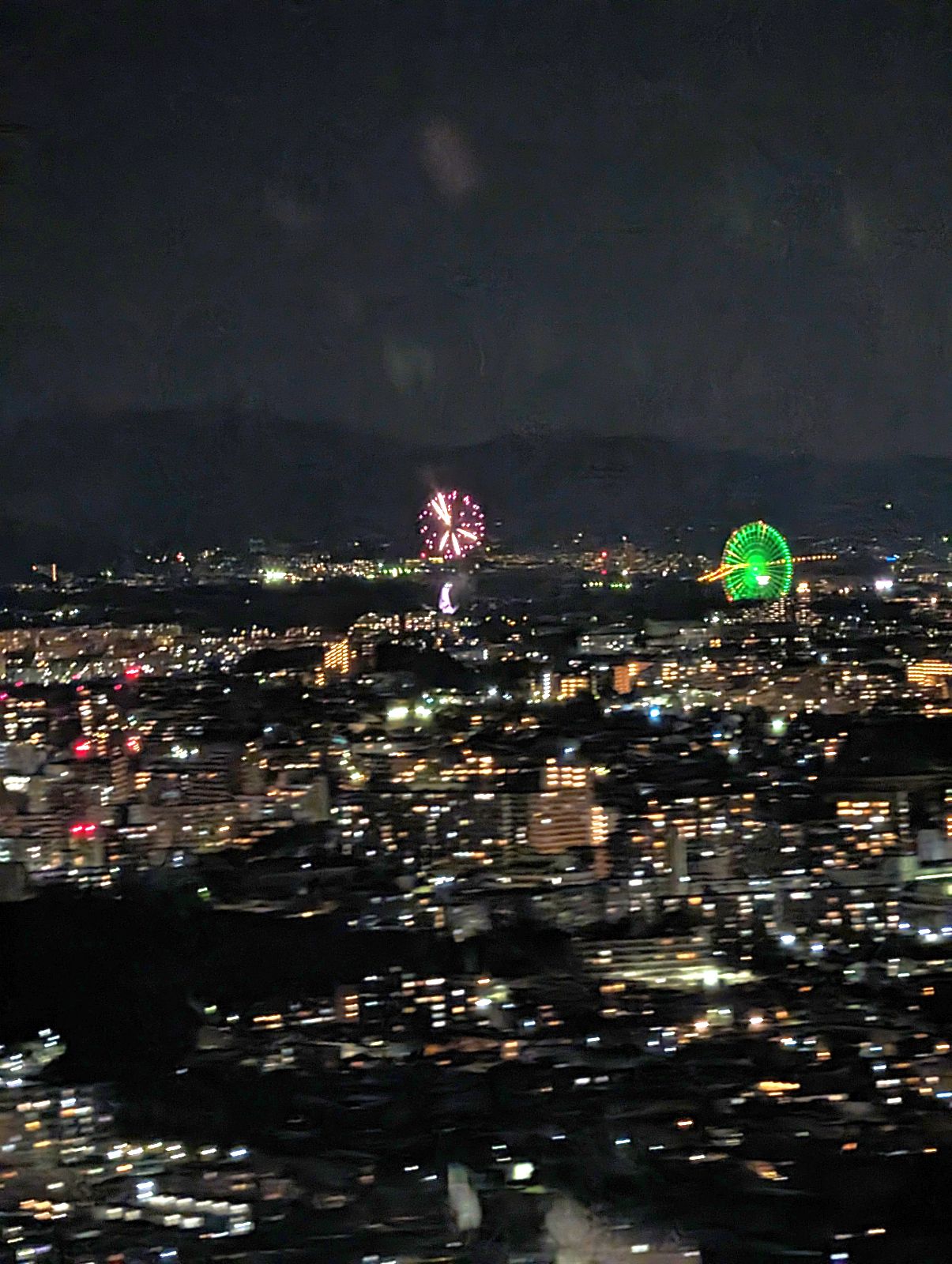 飛行機からの花火撮影