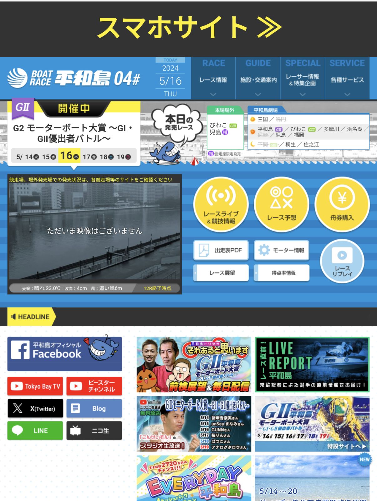 本日の平和島