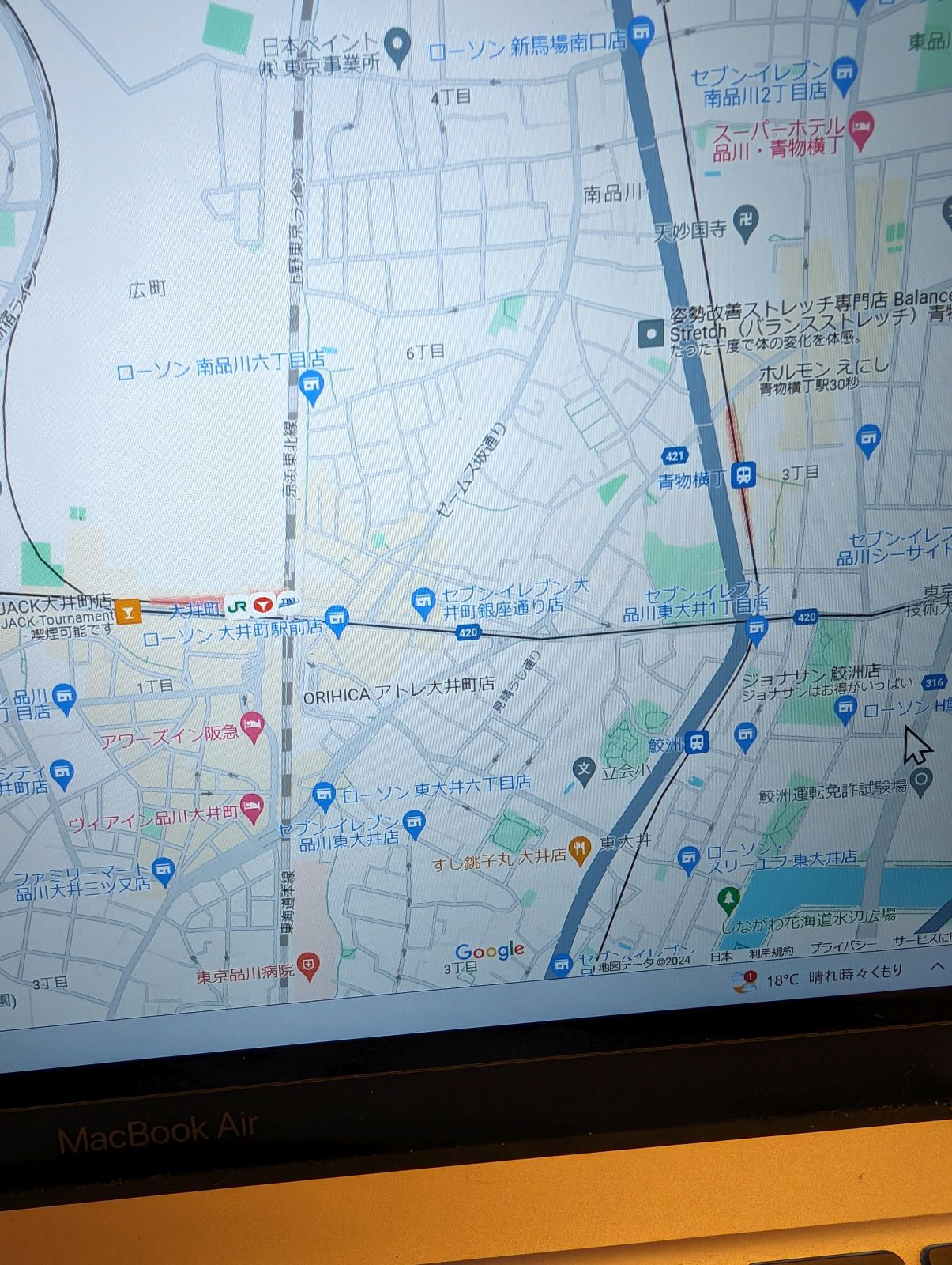 青物横丁から大井町