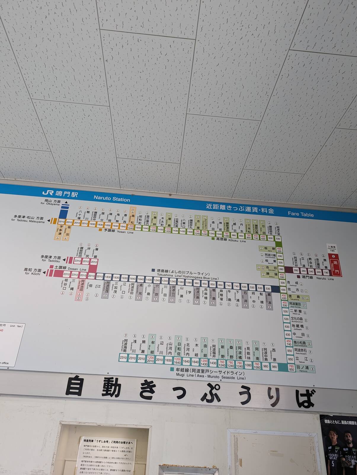 近距離きっぷ運賃・料金表