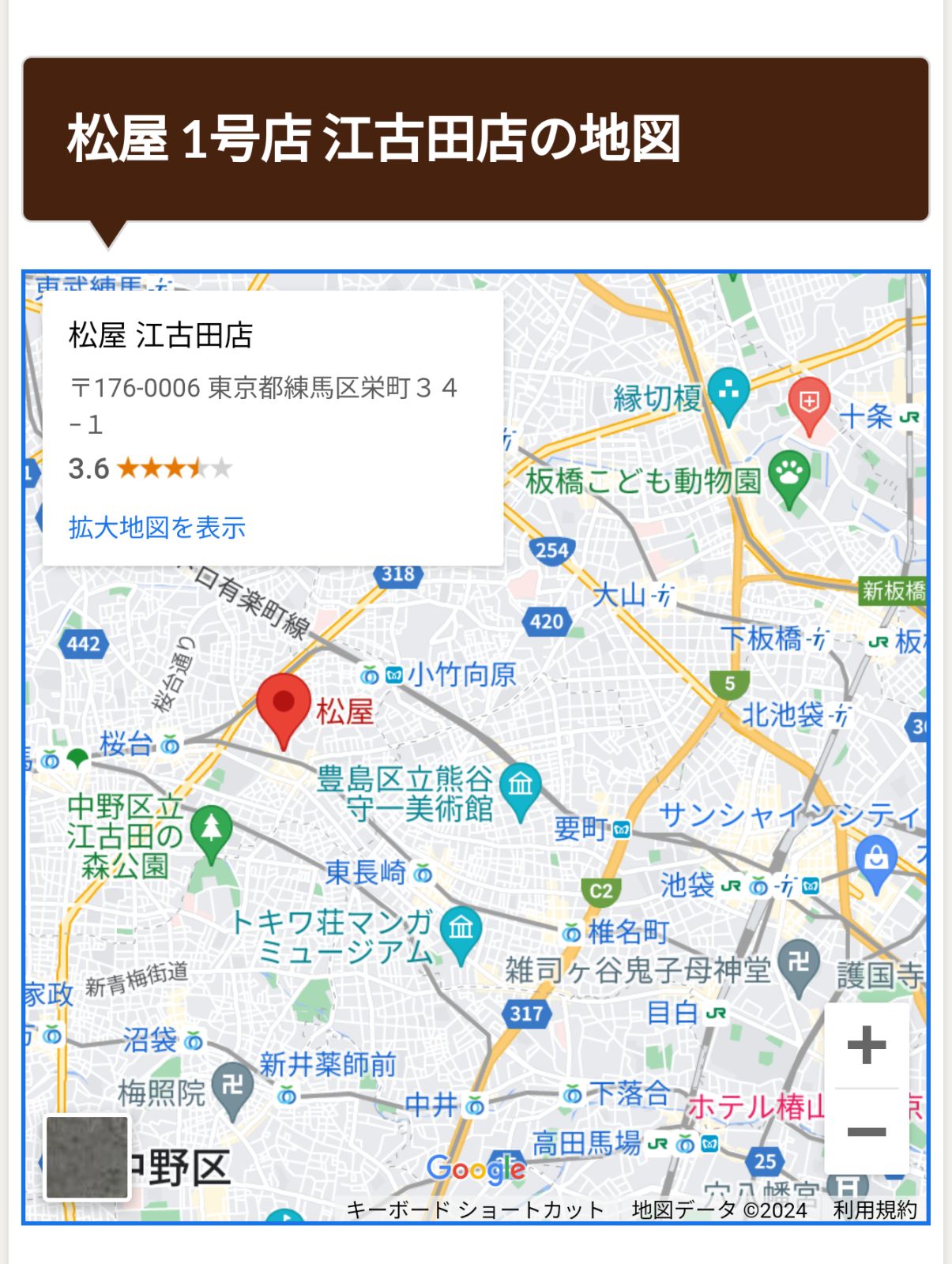 松屋１号店の場所