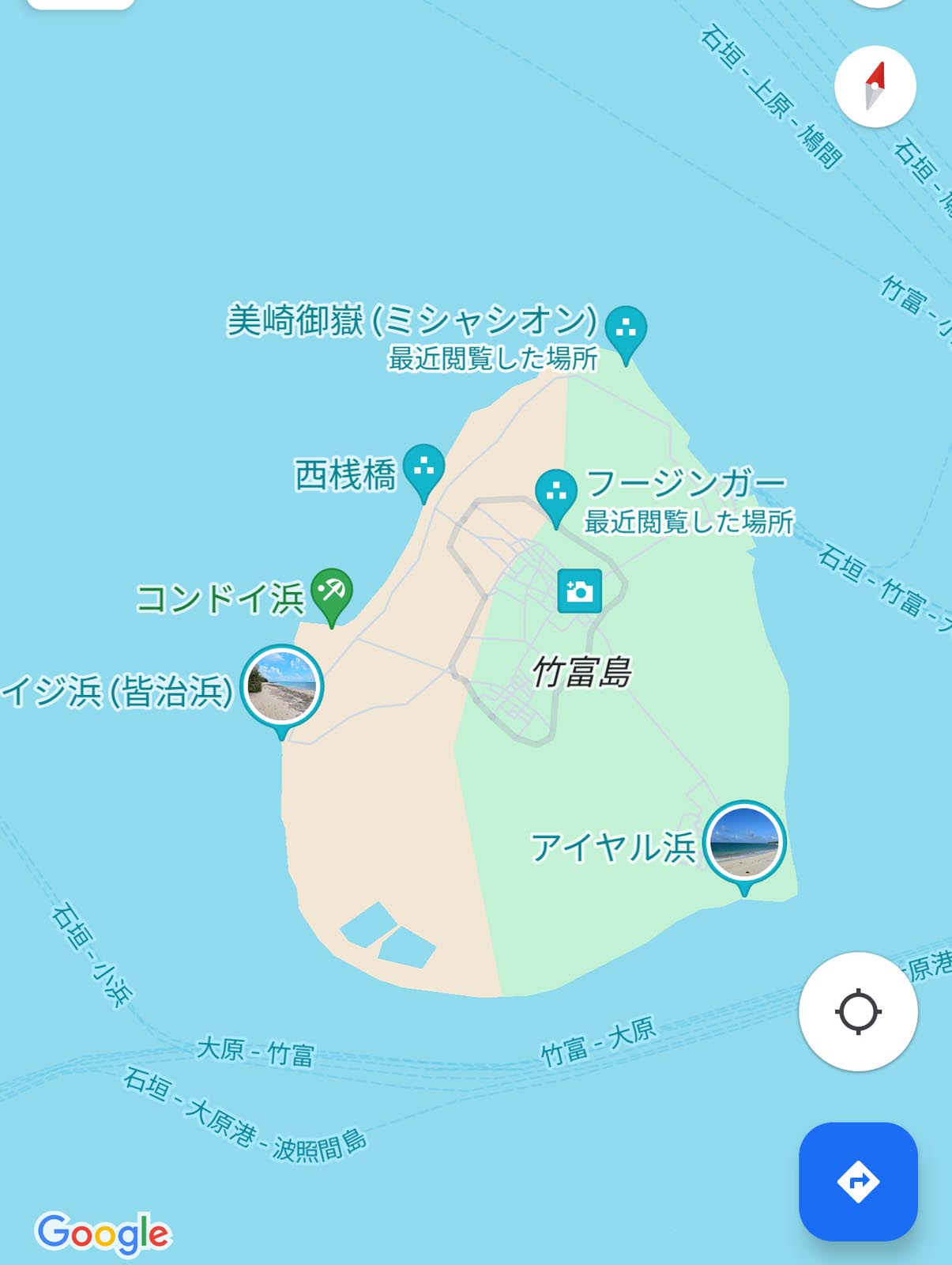 地図の竹富島
