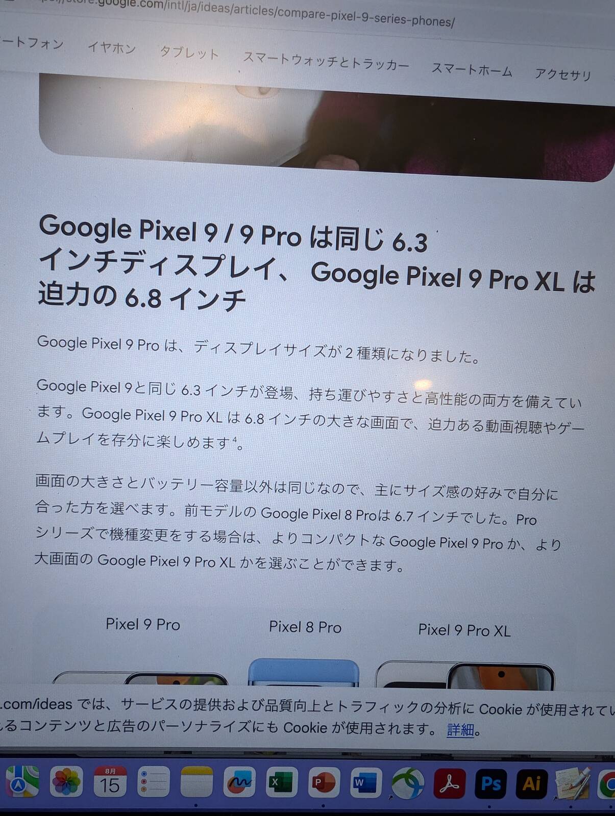 サイズの違い