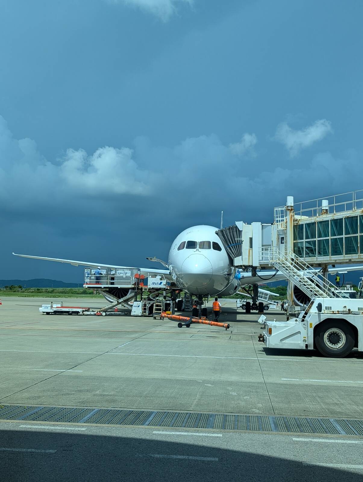 駐機中の飛行機