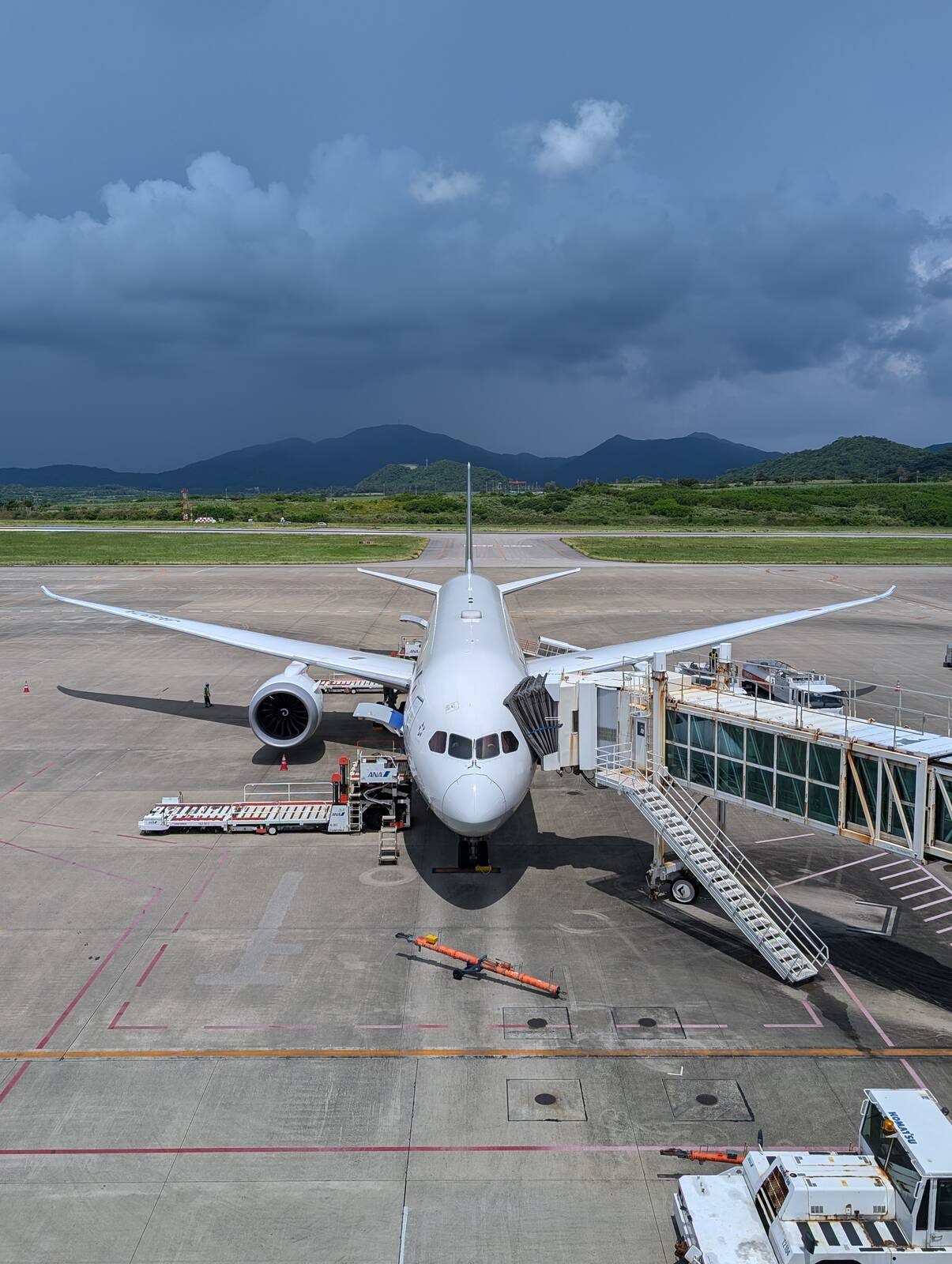 上から見る飛行機