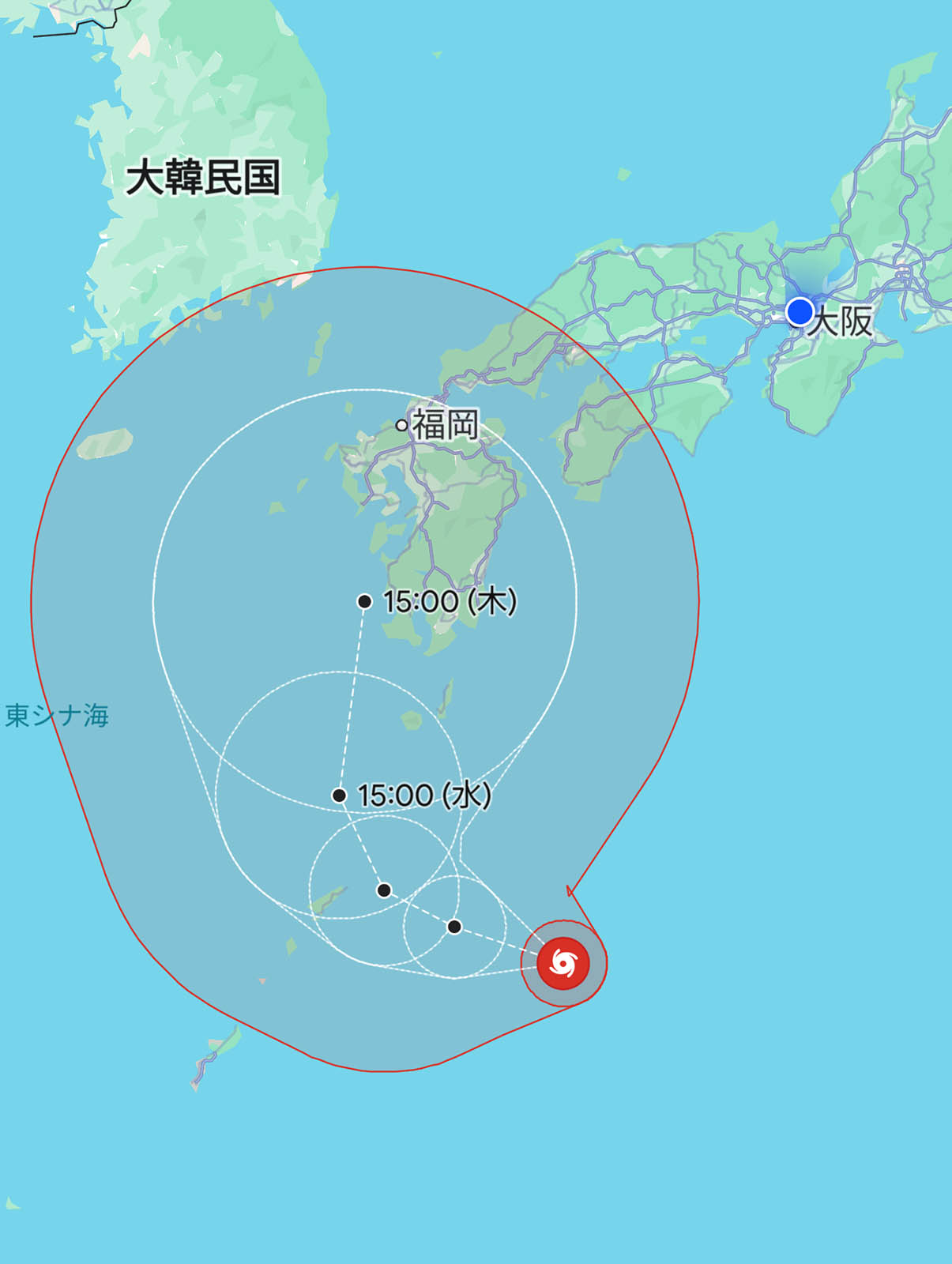 台風の位置