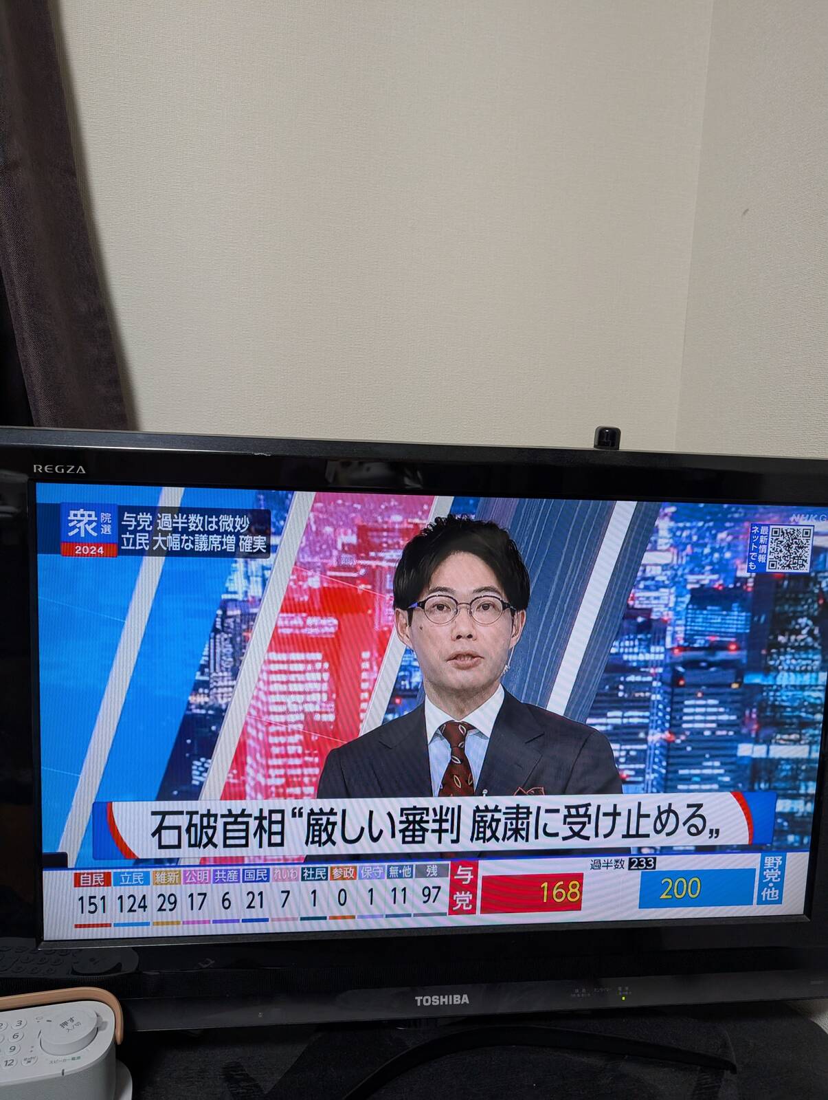 与党単独過半数割れ